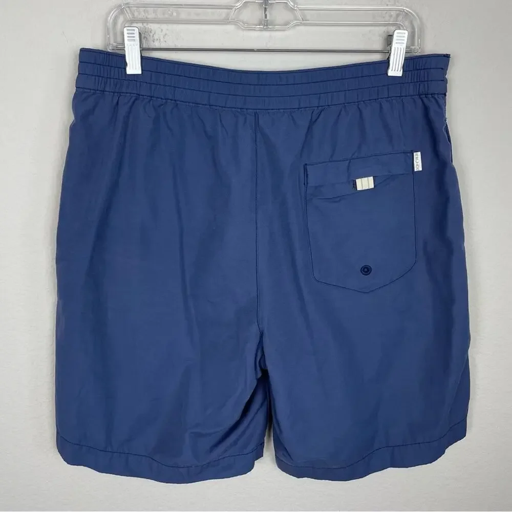Tommy Bahama Navy Flat Front Swim Trunks Medium